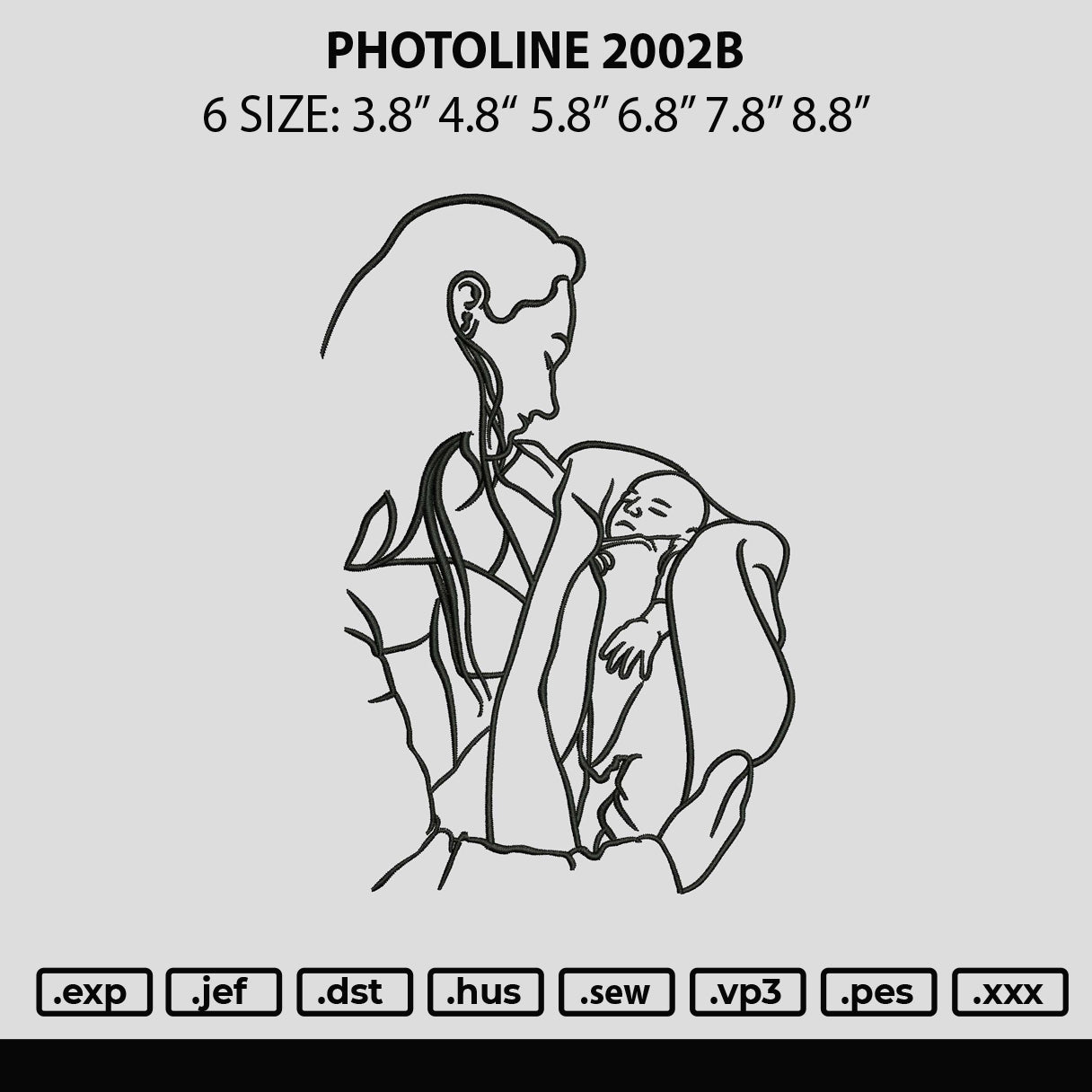 Photoline 2002b Embroidery File 6 sizes
