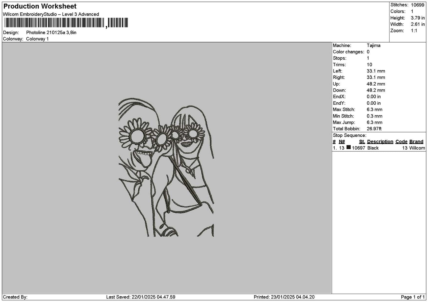 Photoline 2101a Embroidery File 6 sizes