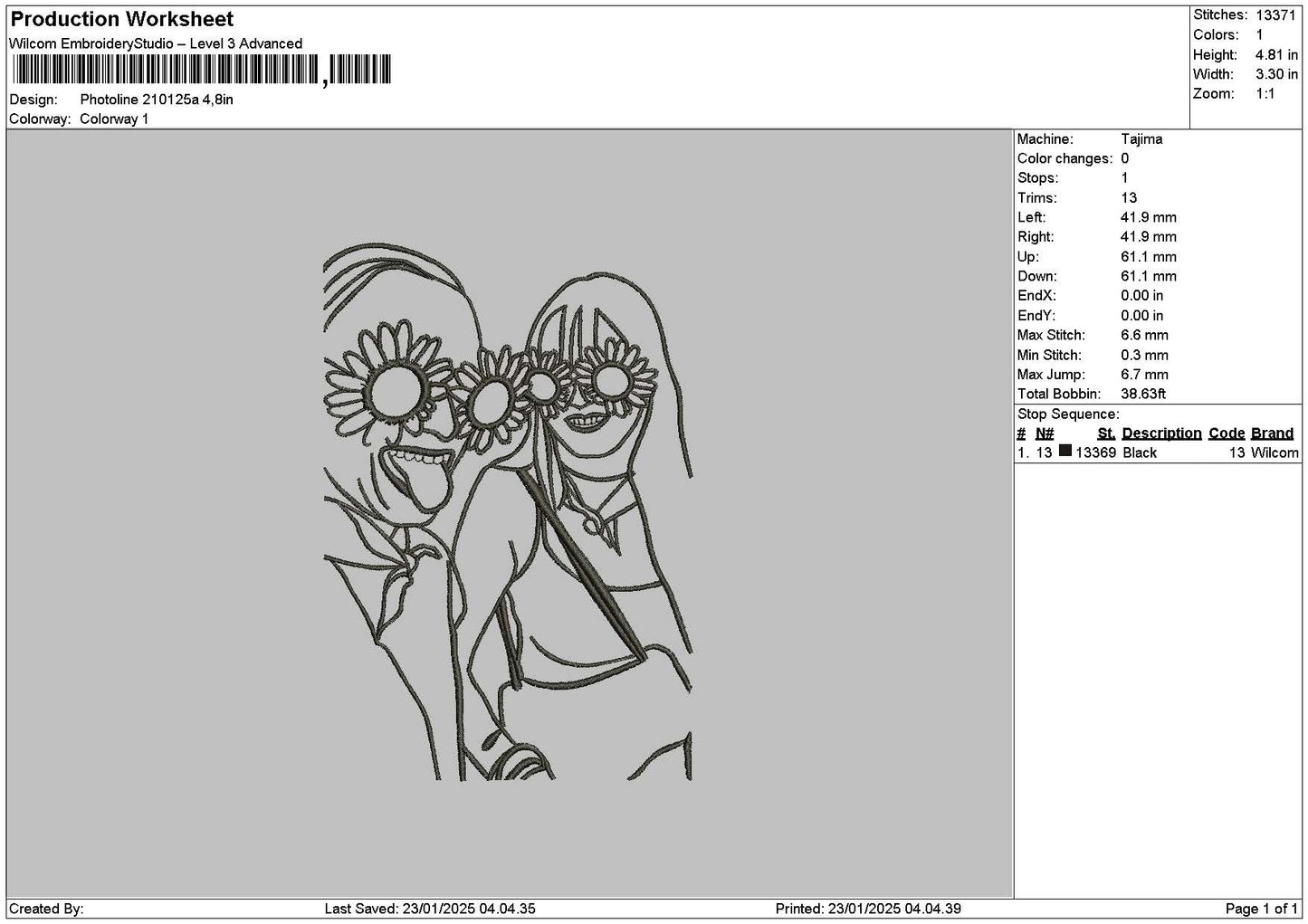 Photoline 2101a Embroidery File 6 sizes