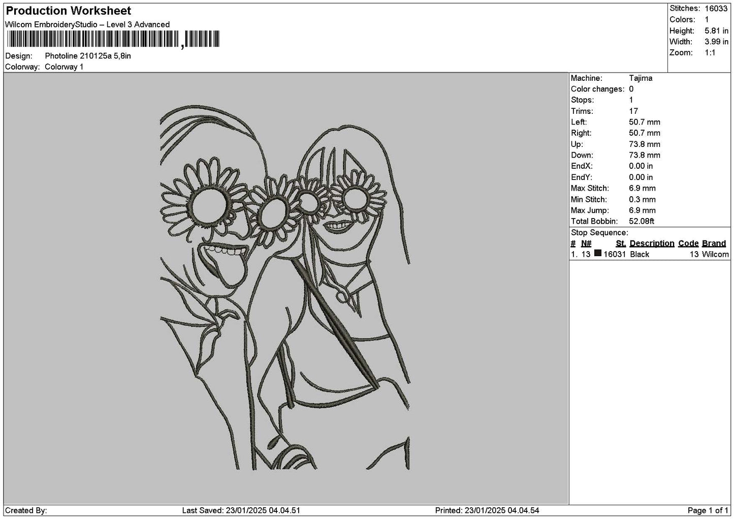 Photoline 2101a Embroidery File 6 sizes