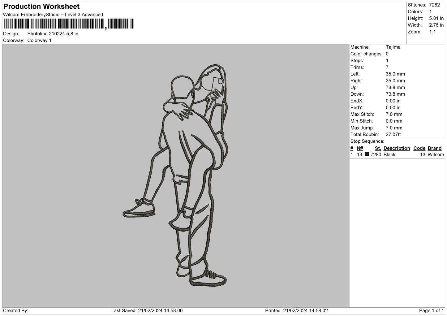 Photoline 2102 Embroidery File 6 sizes