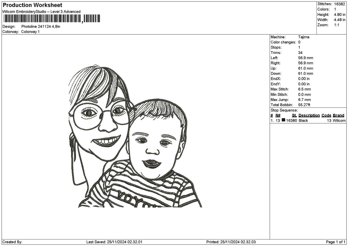 Photoline 2411 Embroidery File 6 sizes