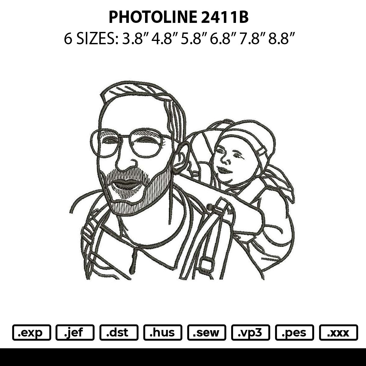 Photoline 2411b Embroidery File 6 sizes