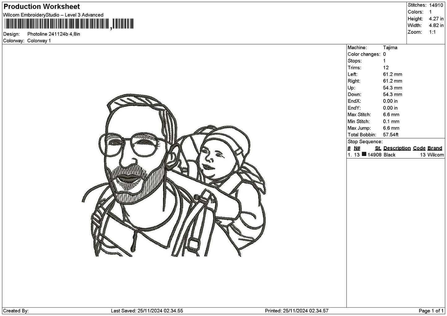 Photoline 2411b Embroidery File 6 sizes