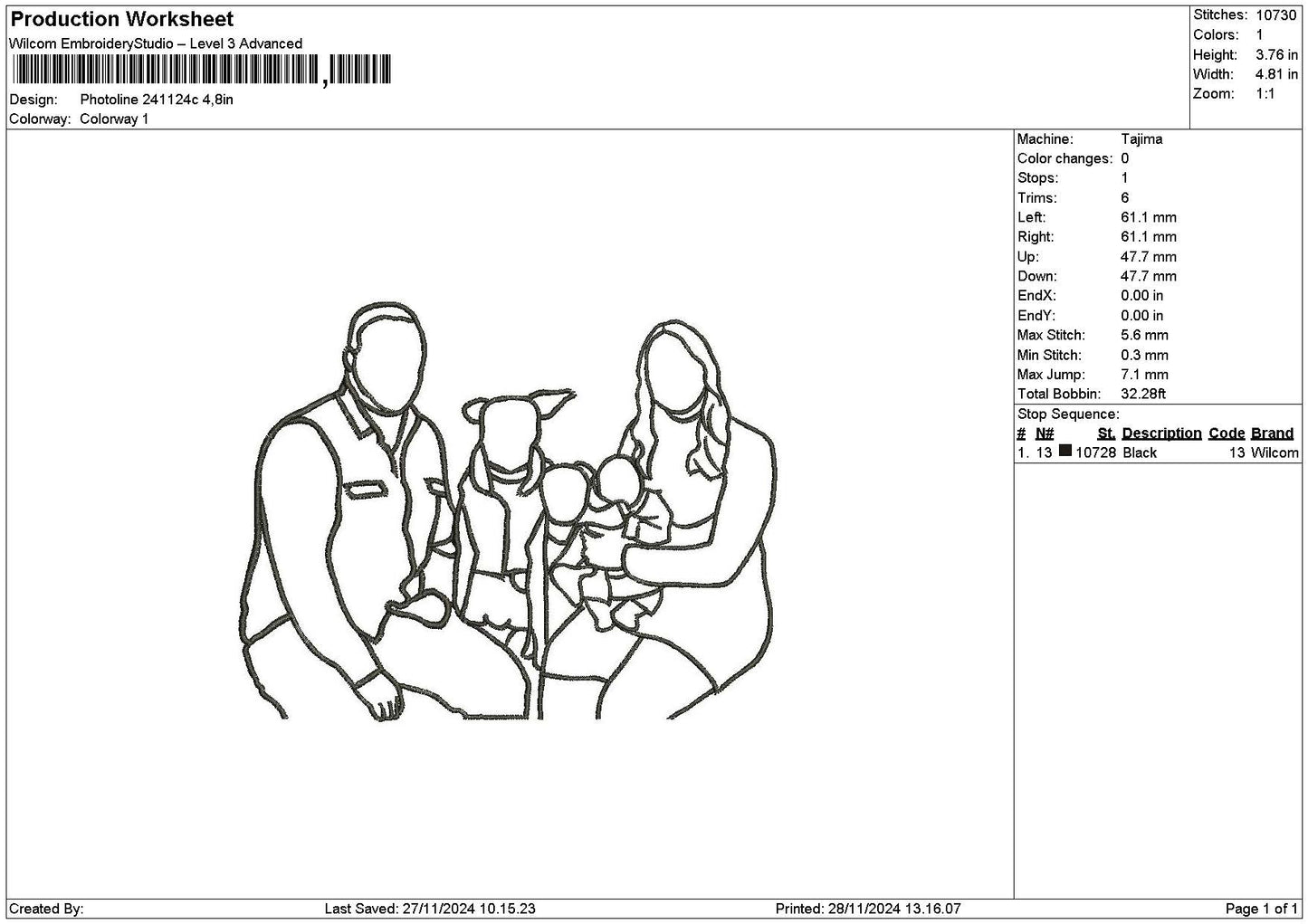 Photoline 2411c Embroidery File 6 sizes