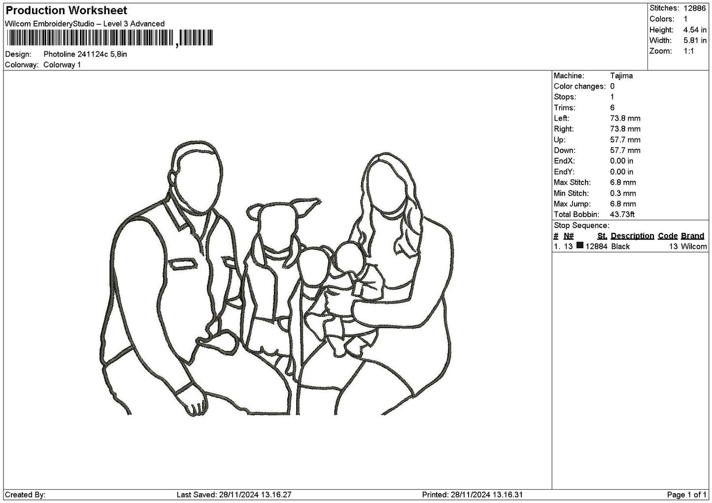 Photoline 2411c Embroidery File 6 sizes