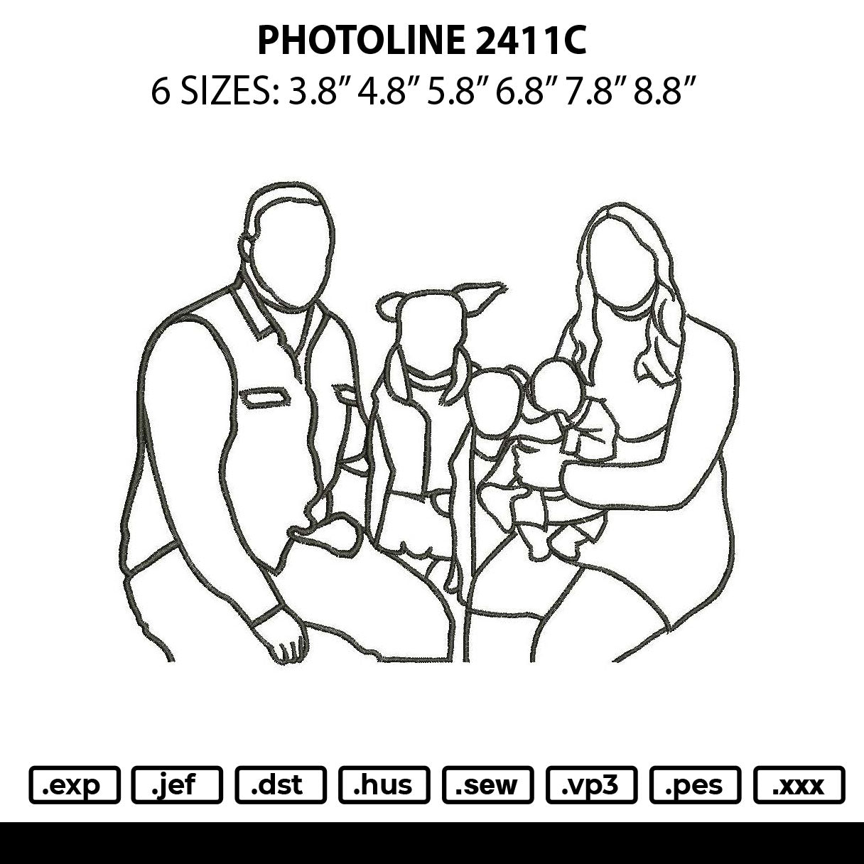 Photoline 2411c Embroidery File 6 sizes
