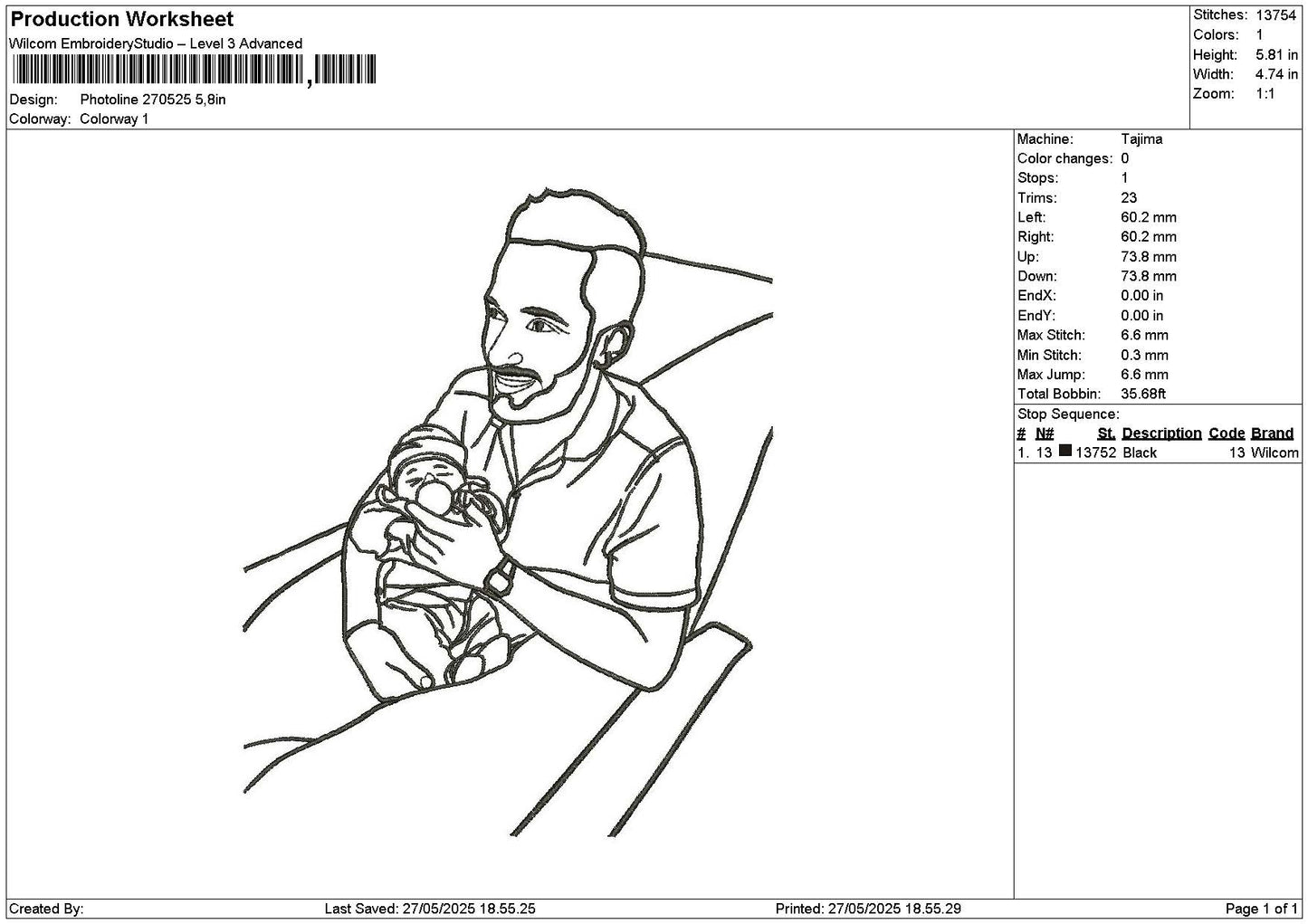 Photoline 2705a Embroidery File 6 sizes