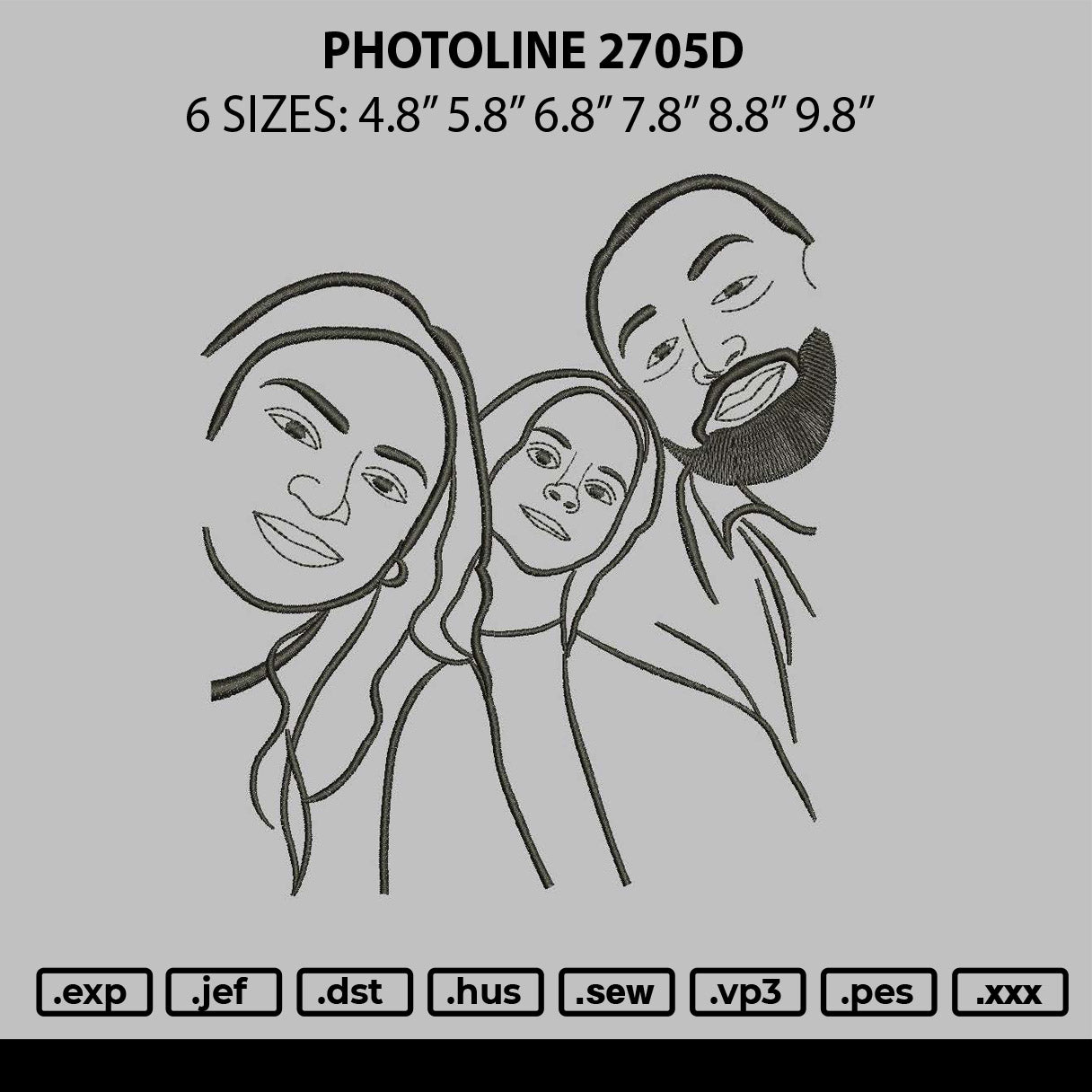Photoline 2705d Embroidery File 6 sizes