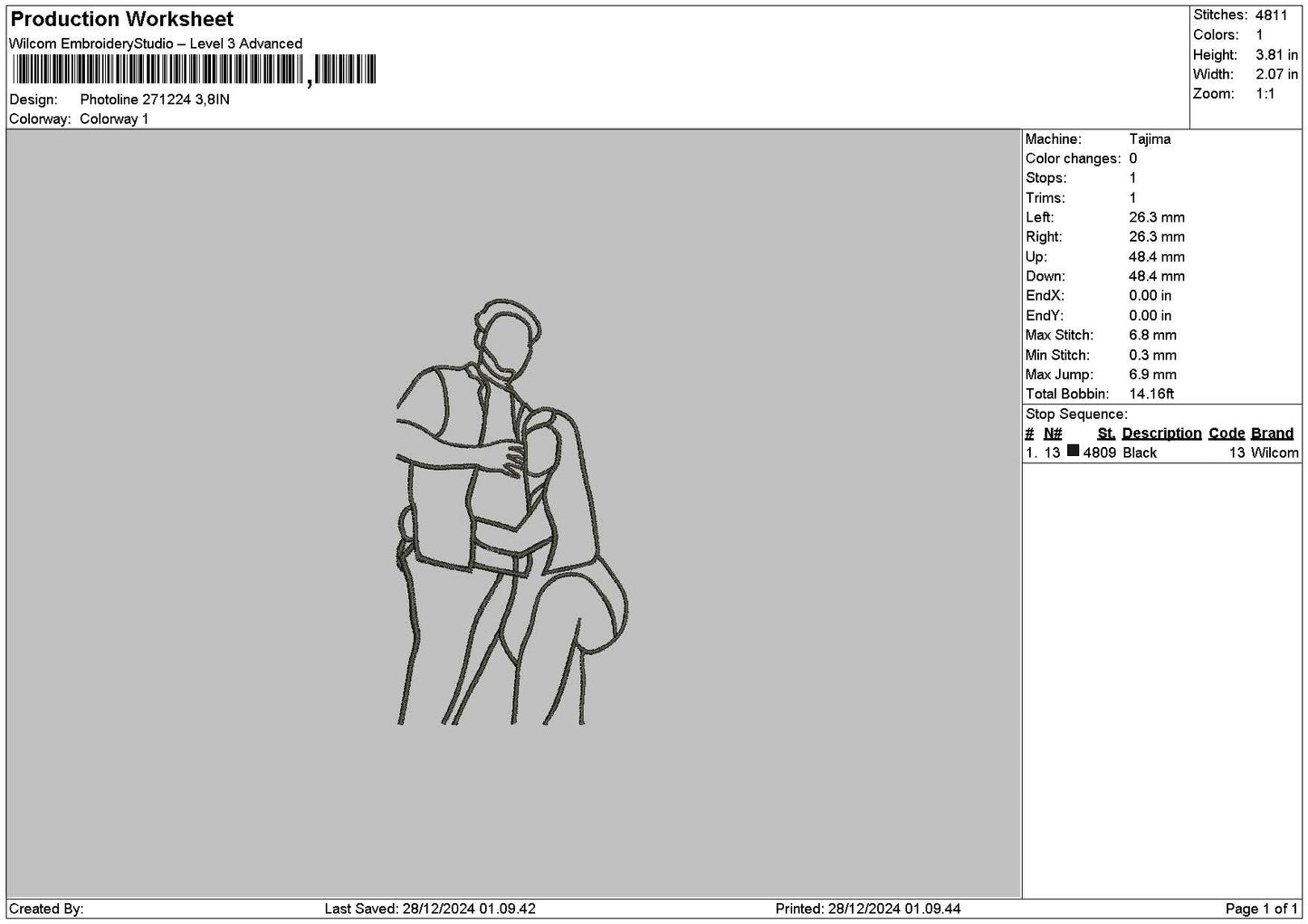 Photoline 2712 Embroidery File 6 sizes
