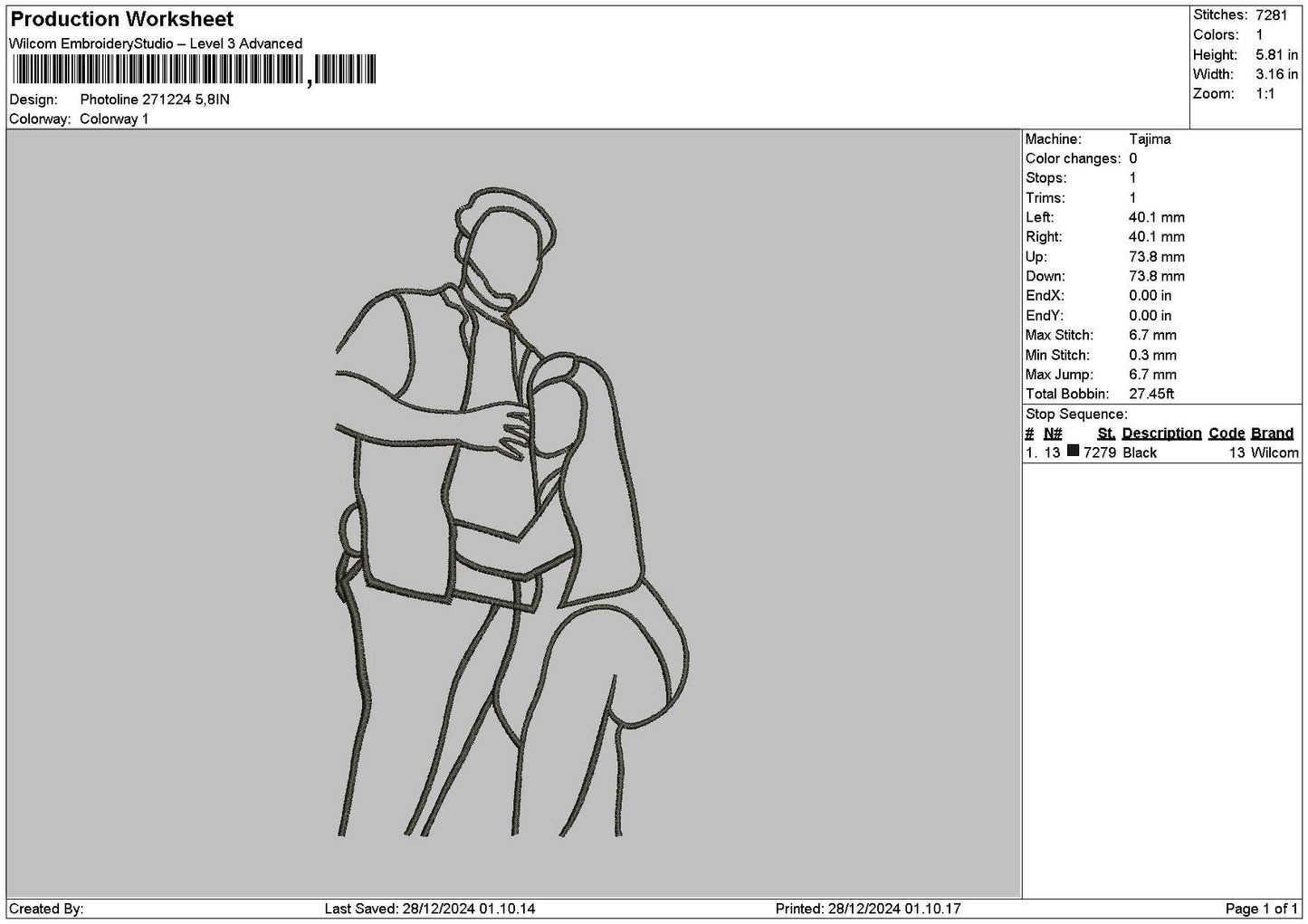 Photoline 2712 Embroidery File 6 sizes