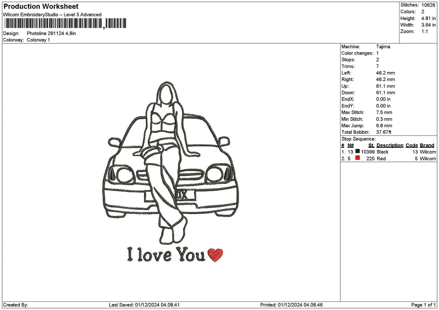 Photoline 2911 Embroidery File 6 sizes