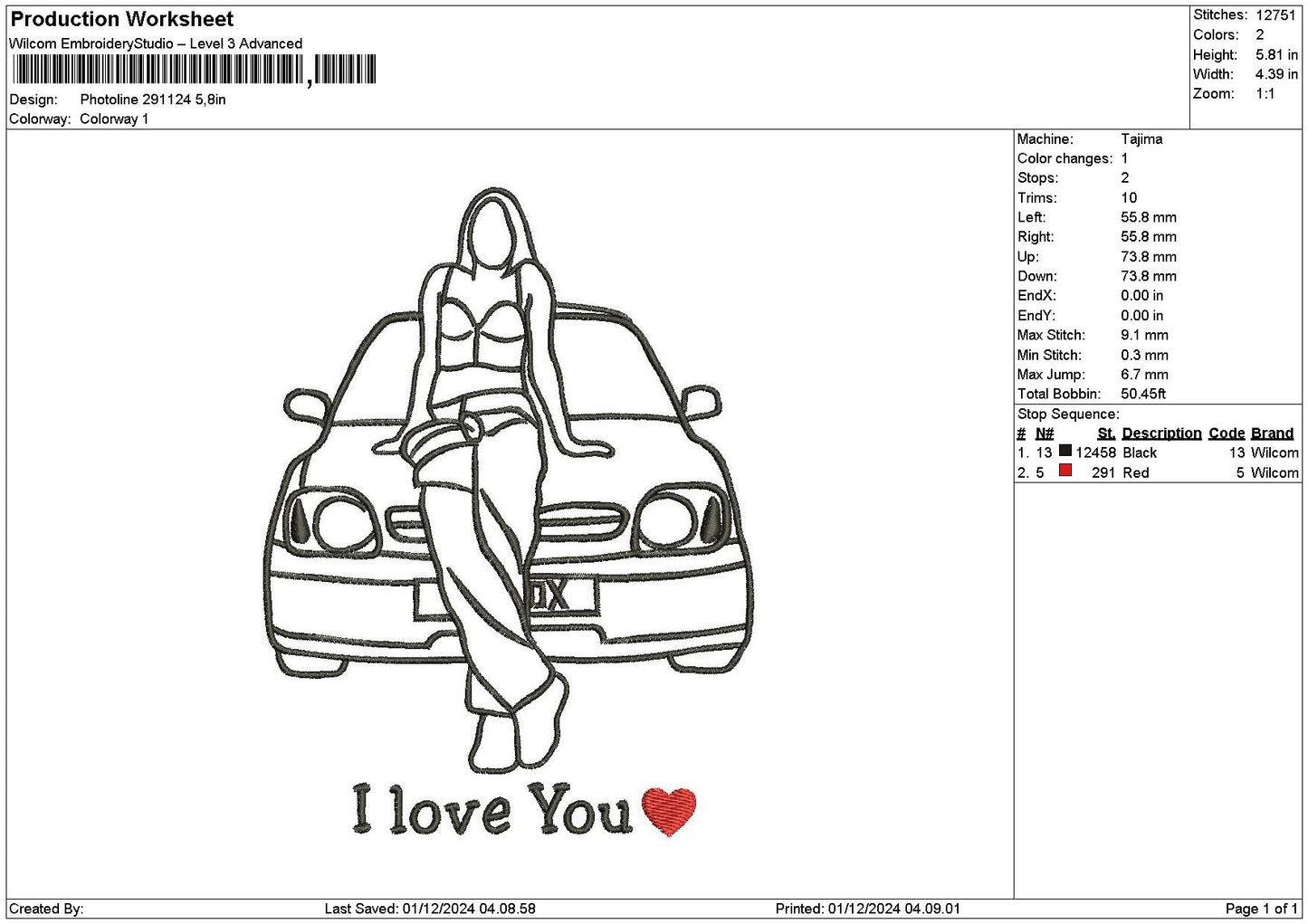 Photoline 2911 Embroidery File 6 sizes