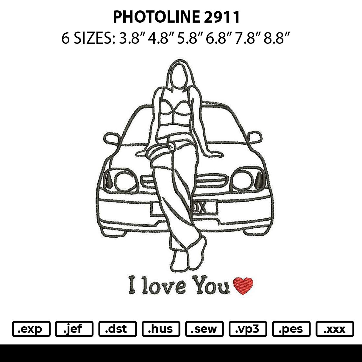 Photoline 2911 Embroidery File 6 sizes