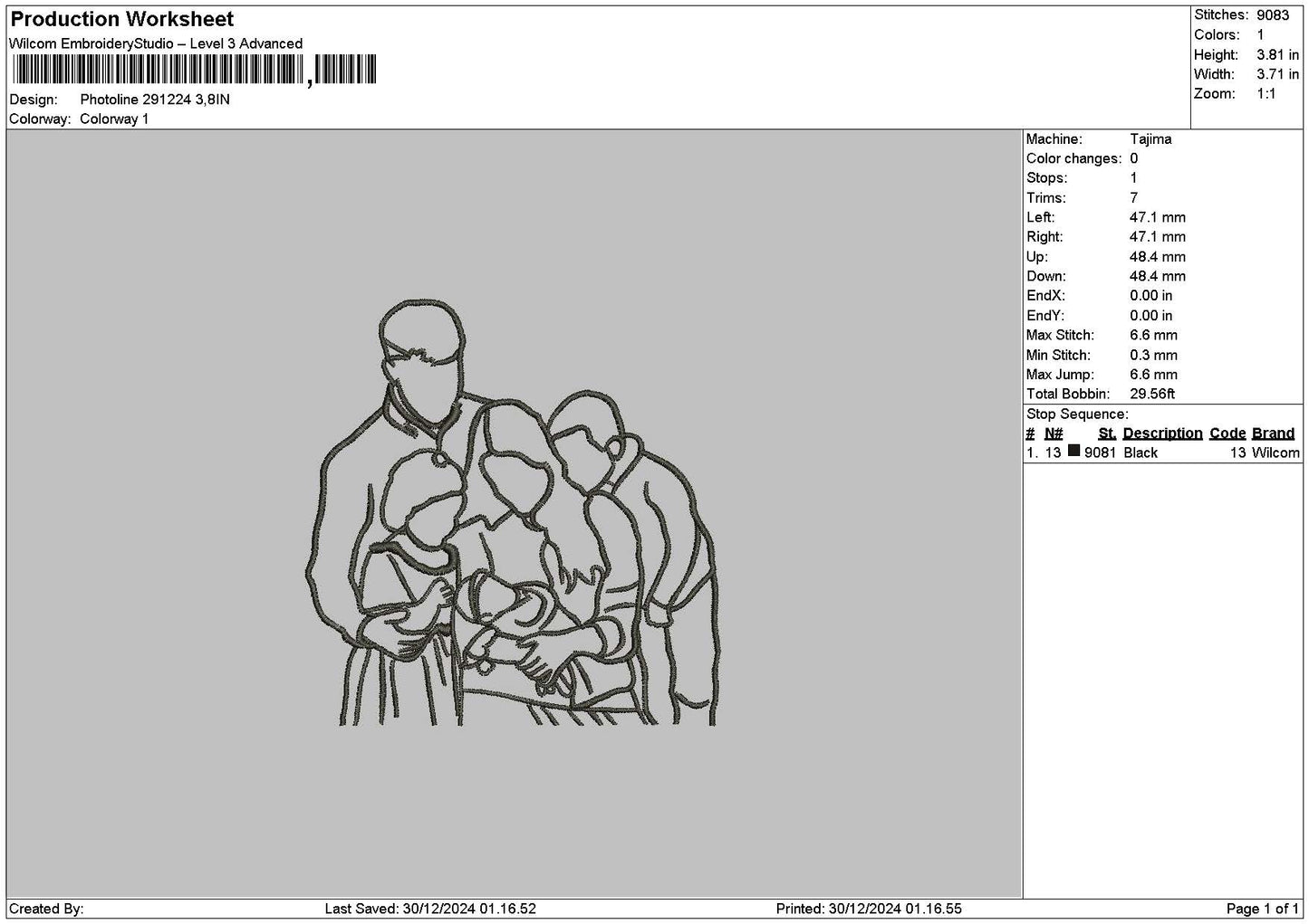 Photoline 2912 Embroidery File 6 sizes