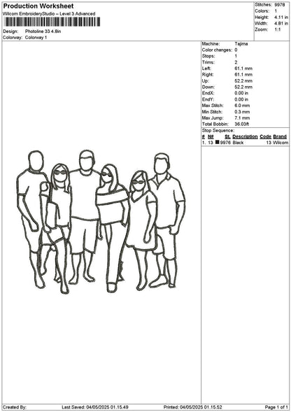 Photoline 0405 Embroidery File 6 sizes