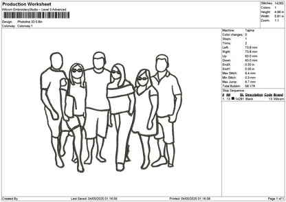 Photoline 0405 Embroidery File 6 sizes