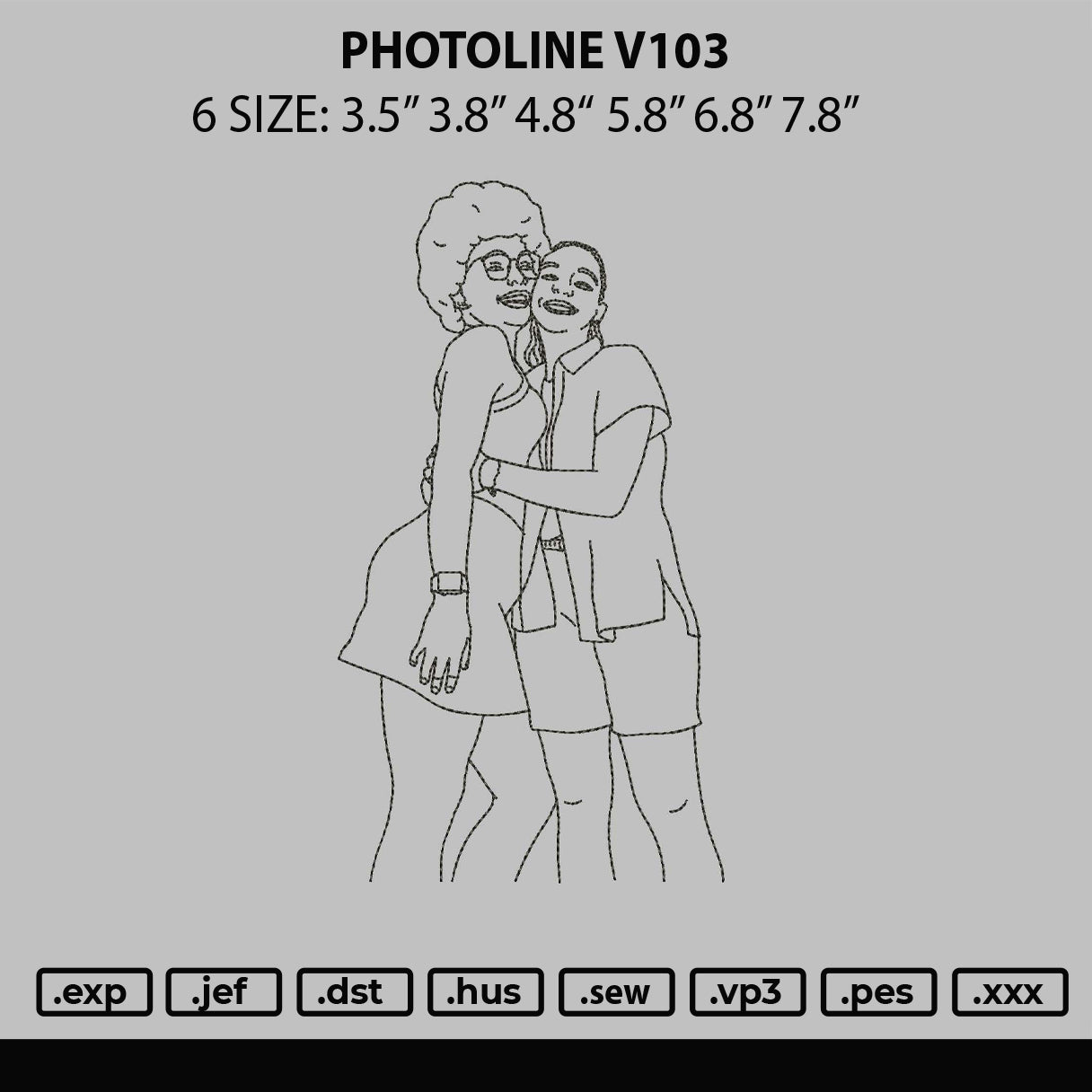 Photoline v103 Embroidery File 6 sizes