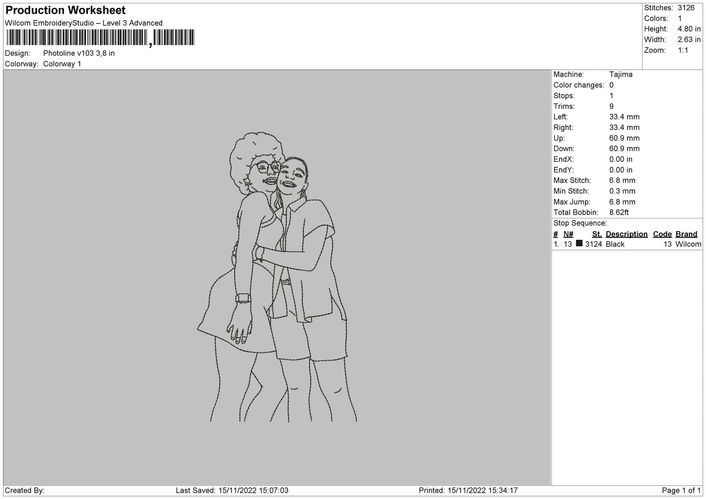 Photoline v103 Embroidery File 6 sizes