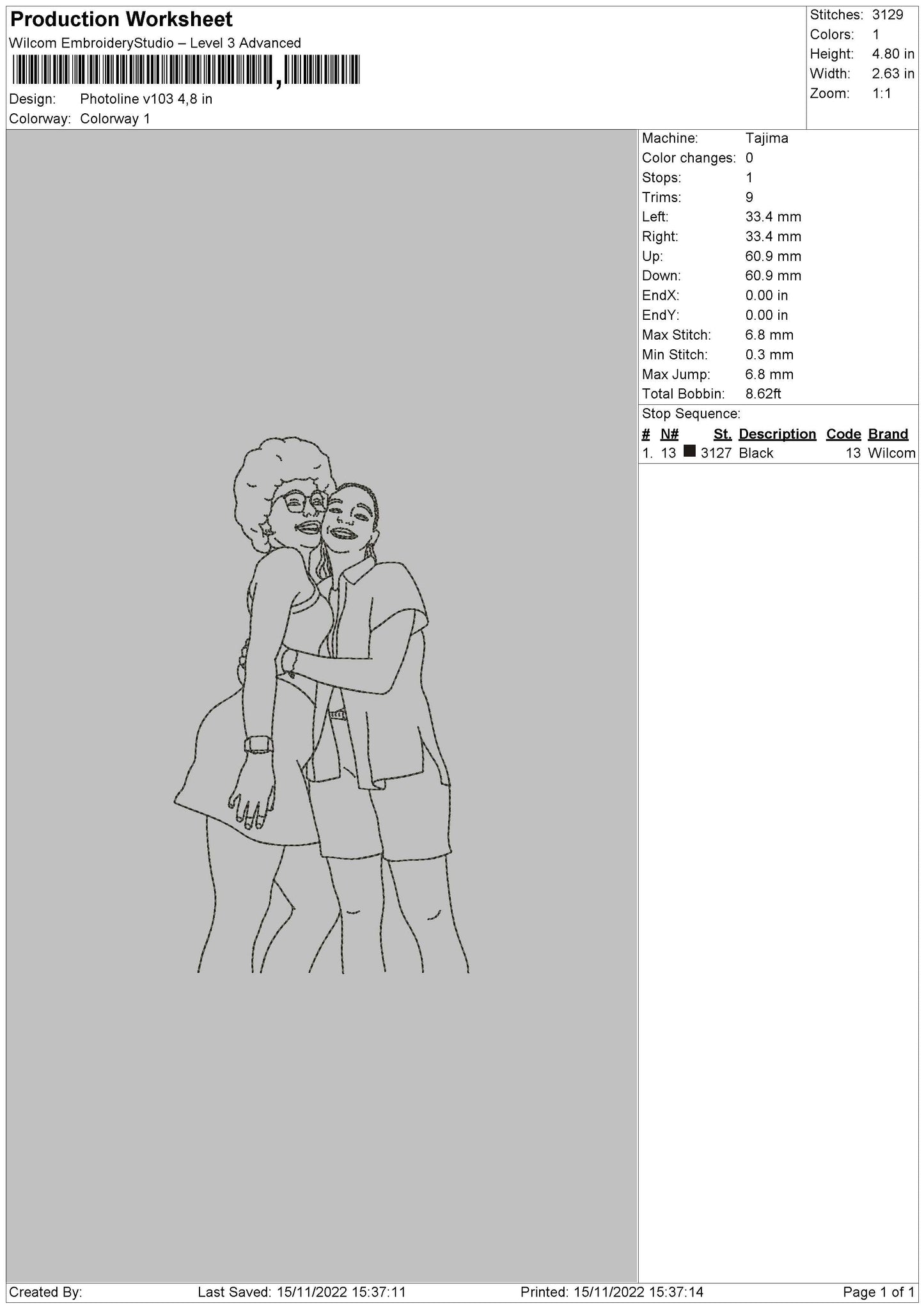 Photoline v103 Embroidery File 6 sizes