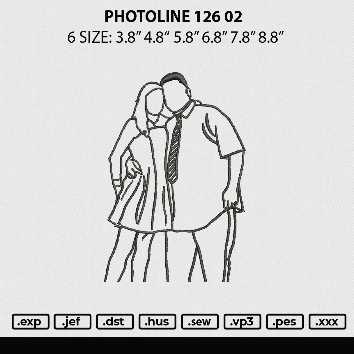 Photoline V126 Embroidery FIle 6 sizes