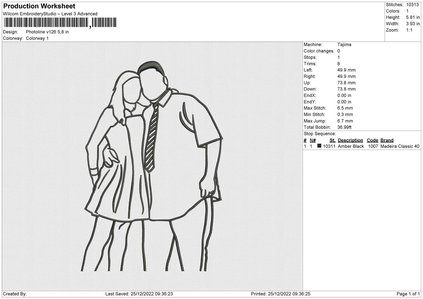 Photoline V126 Embroidery FIle 6 sizes