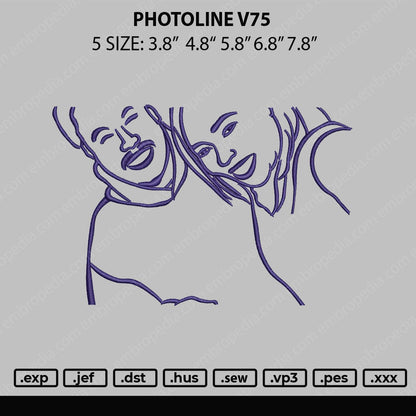 Photoline V75 Embroidery File 5 sizes