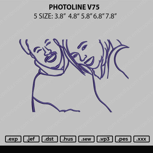 Photoline V75 Embroidery File 5 sizes