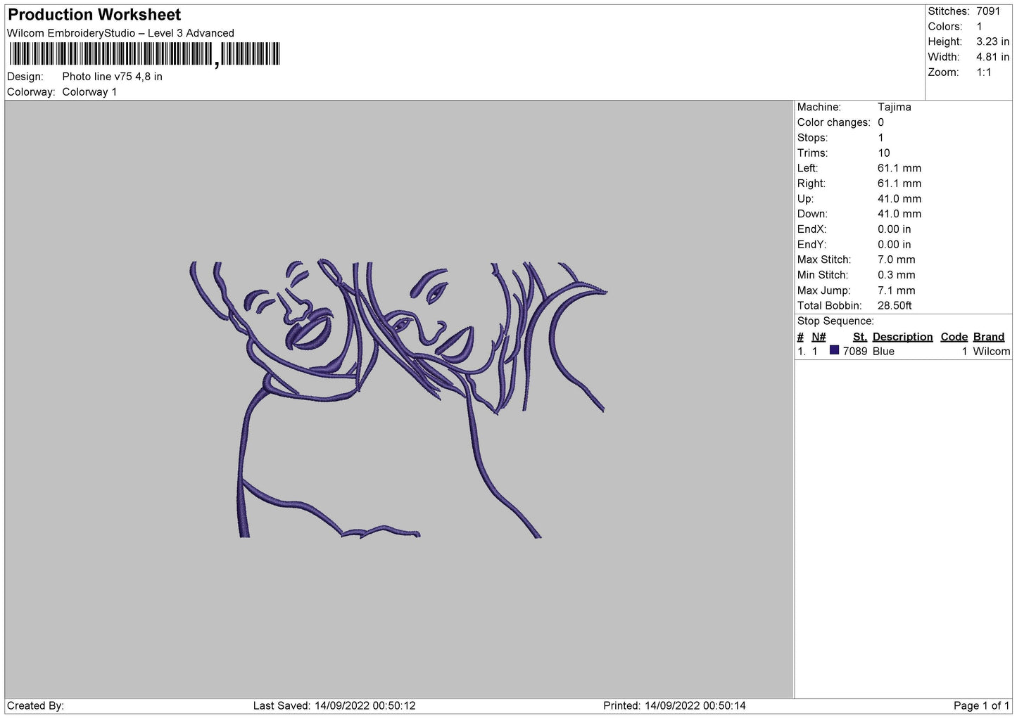 Photoline V75 Embroidery File 5 sizes