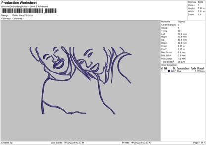 Photoline V75 Embroidery File 5 sizes