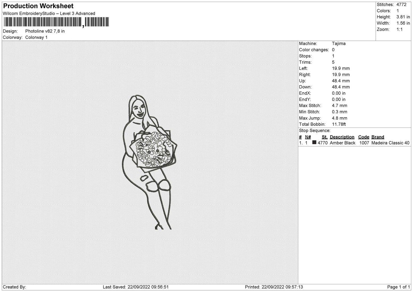 Photoline V82 Embroidery File 5 sizes