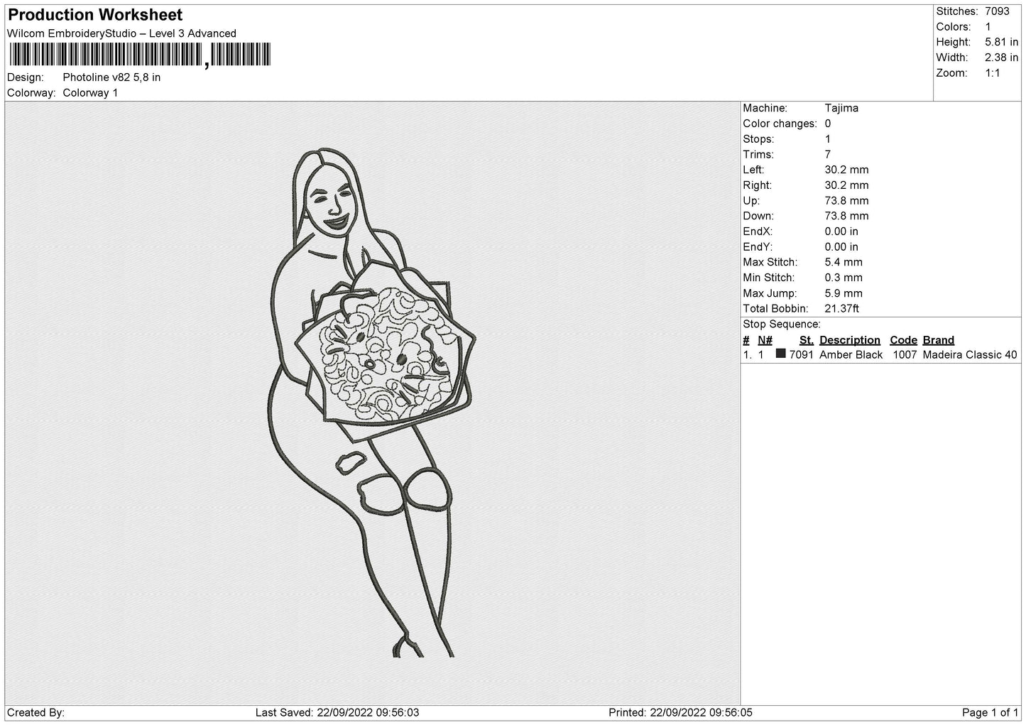 Photoline V82 Embroidery File 5 sizes