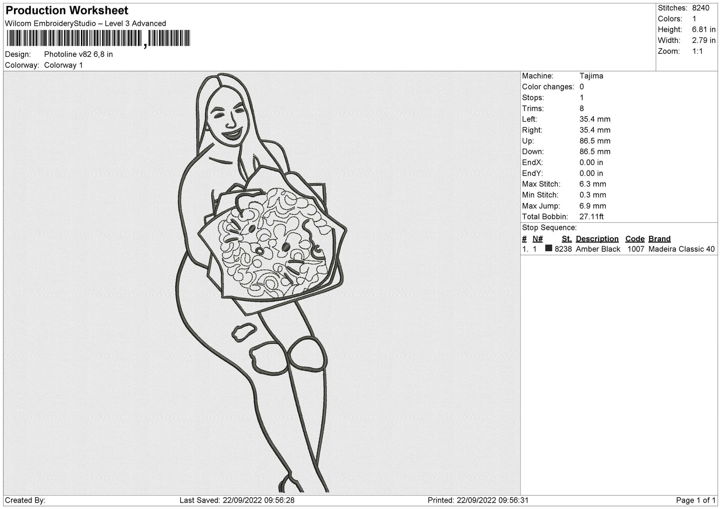 Photoline V82 Embroidery File 5 sizes