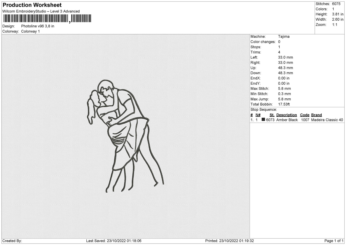 Photoline V96 Embroidery FIle 5 sizes