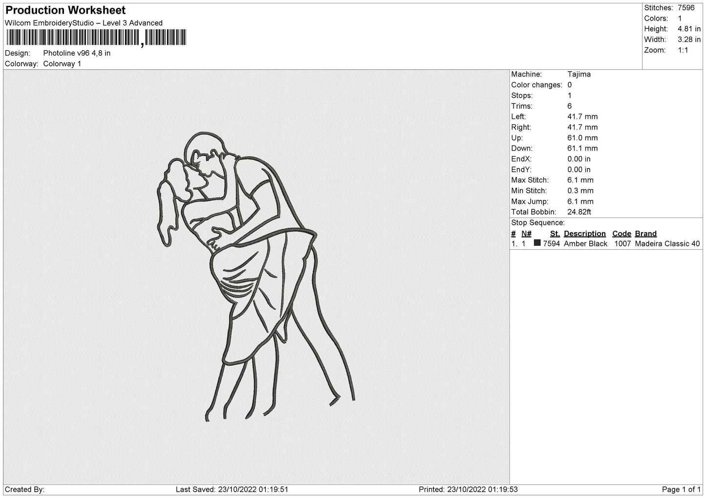 Photoline V96 Embroidery FIle 5 sizes