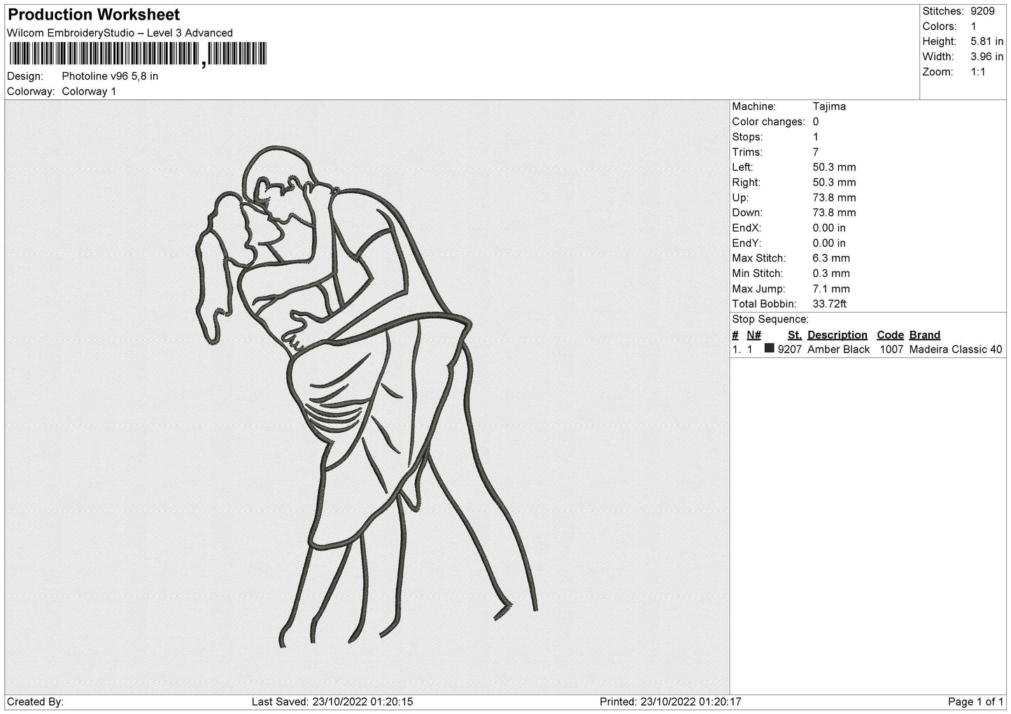 Photoline V96 Embroidery FIle 5 sizes