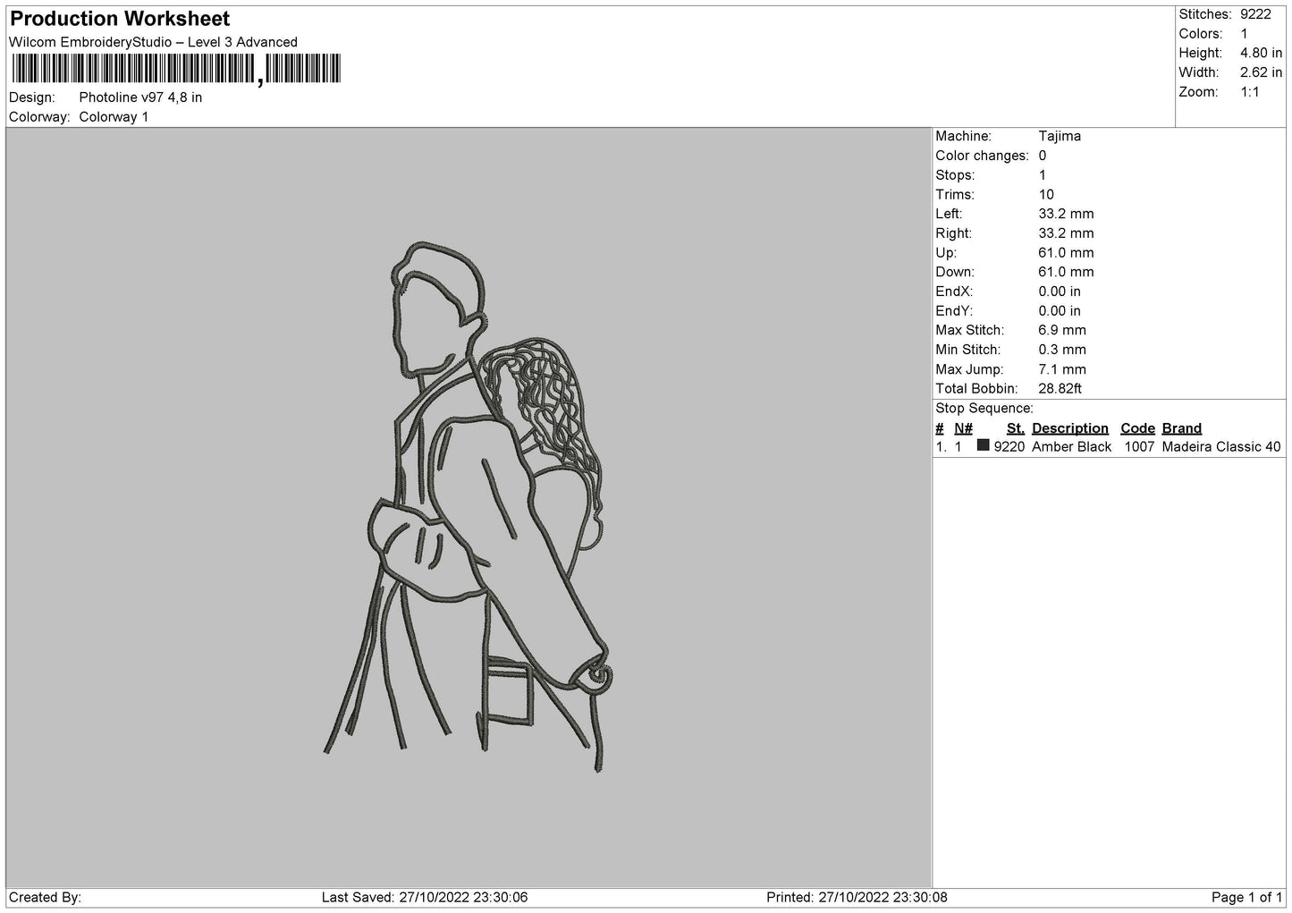 Photoline V97 Embroidery File 6 sizes
