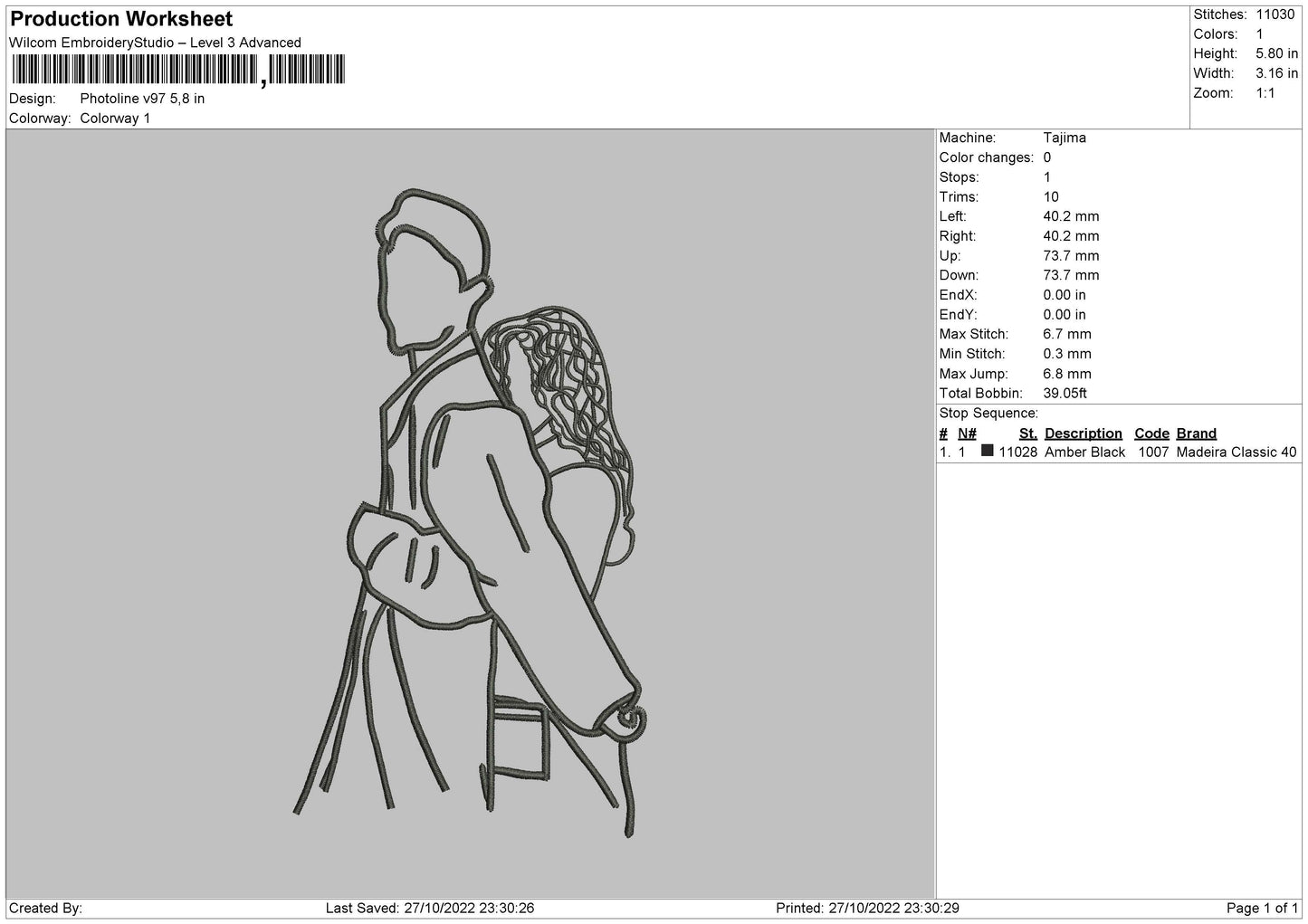 Photoline V97 Embroidery File 6 sizes