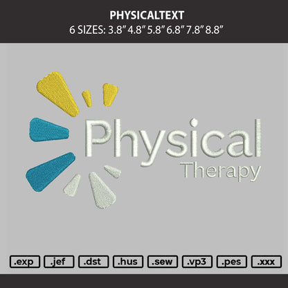 Physicaltext Embroidery Machine Design File 6 sizes