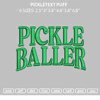 Pickletext Puff Embroidery File 6 sizes