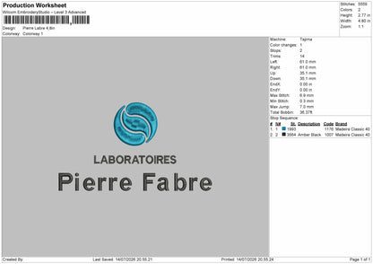 Pierre Text Embroidery Machine Design File 6 sizes