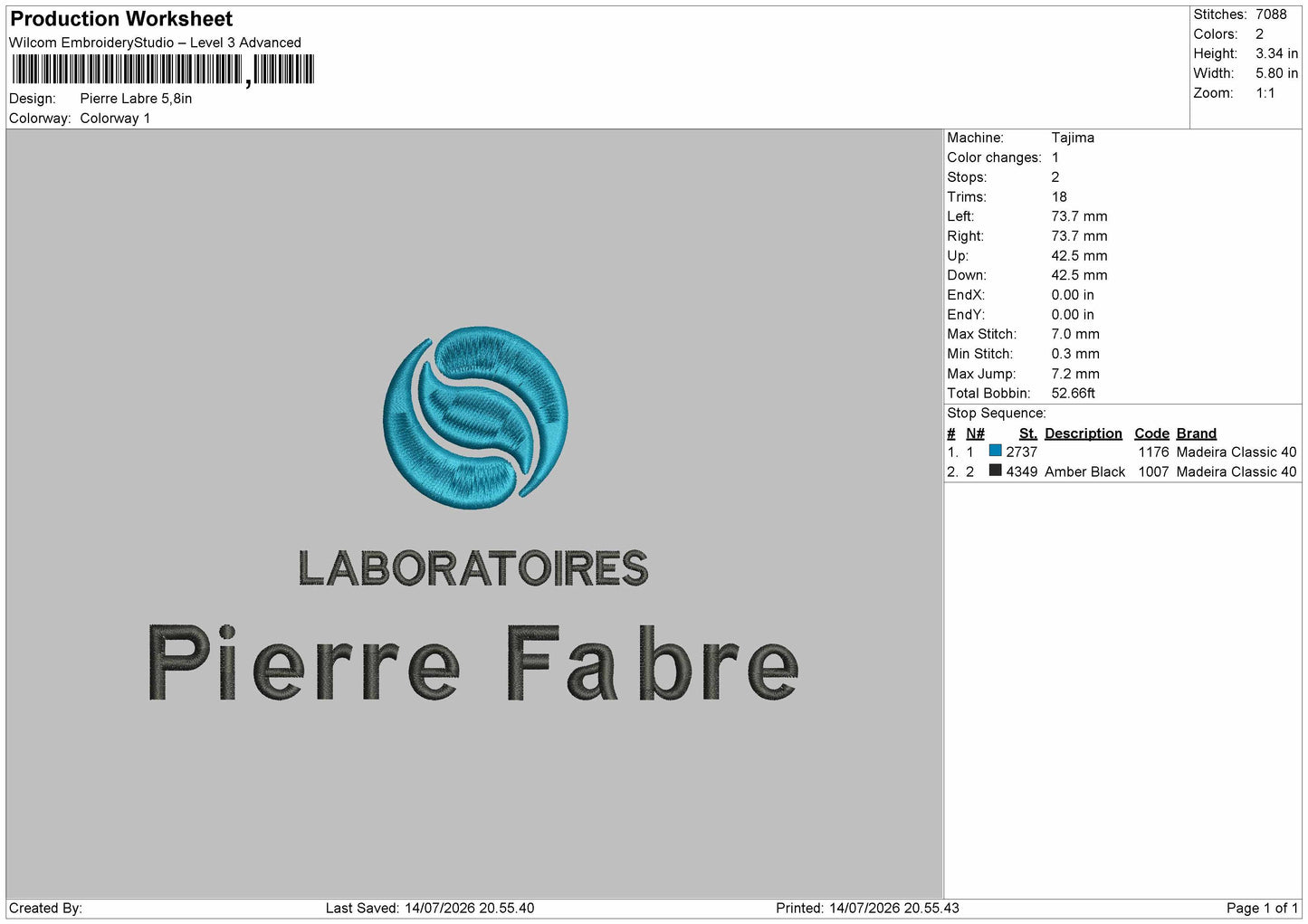Pierre Text Embroidery Machine Design File 6 sizes