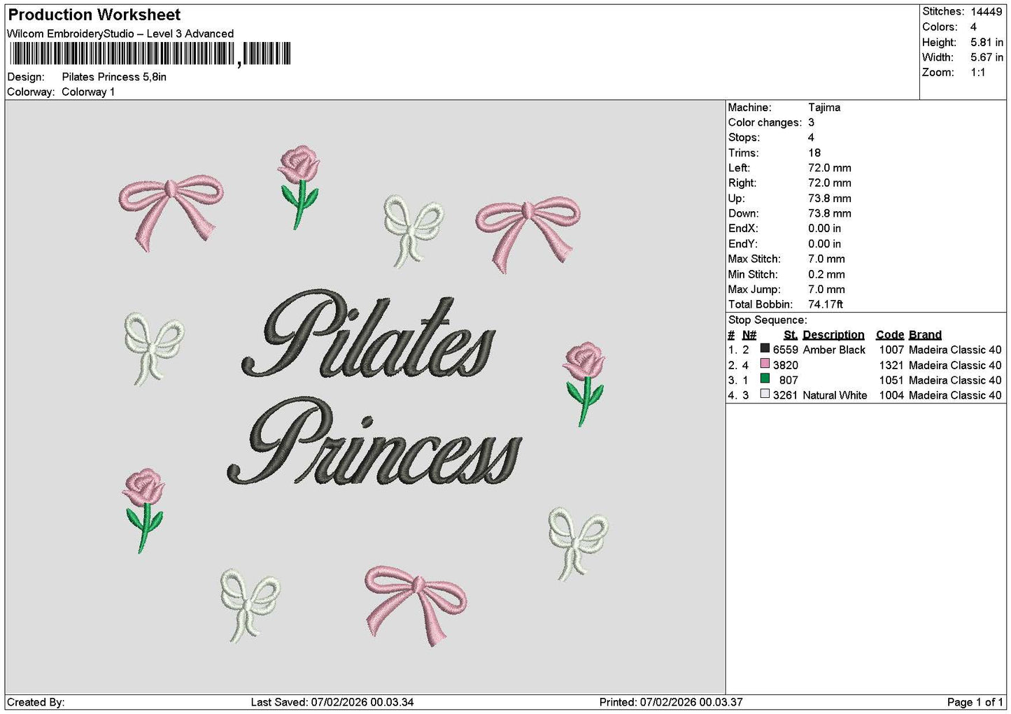 Princesstext 0602 Embroidery File 6 sizes