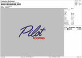 Pilot Roofing Embroidery File Design