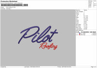 Pilot Roofing Embroidery File Design