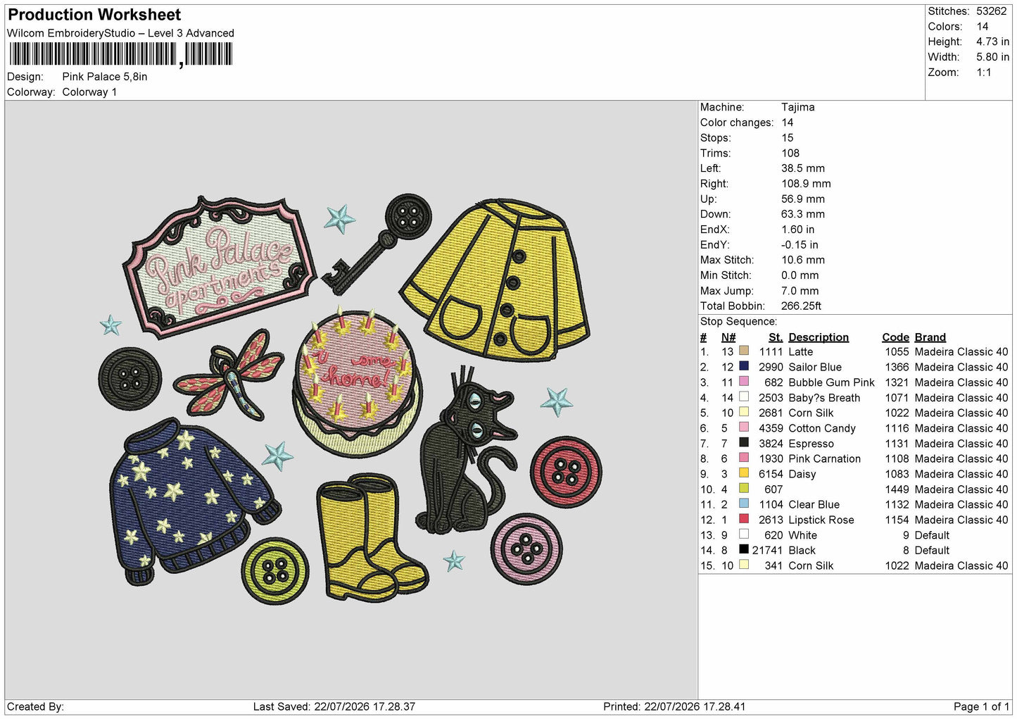 Pink Icons 01 Embroidery Machine Design File 6 sizes