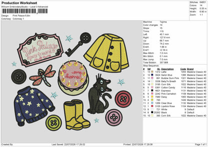 Pink Icons 01 Embroidery Machine Design File 6 sizes