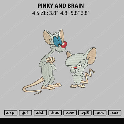 Pinky And Brain Embroidery File 4 size