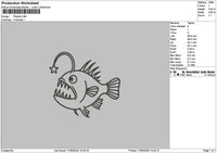 Fish Outline Piranha Embroidery File 6 sizes