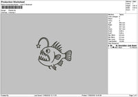 Fish Outline Piranha Embroidery File 6 sizes